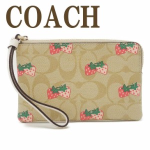 コーチ COACH ポーチ ハンドポーチ リストレット クラッチ 財布 ハンドバッグ レディース イチゴ いちご ストロベリー シグネチャー 9305