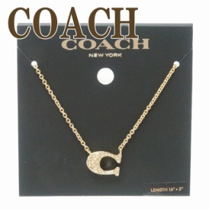 コーチ COACH ネックレス レディース チェーン ペンダント アクセサリー Cロゴ ラインストーン パヴェ チャーム 91433-GLD 【ネコポス】 