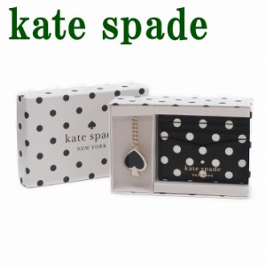 ケイトスペード kate spade カードケース IDケース パスケース 定期入れ キーリング キーホルダー レディース ブラック 黒 水玉 ドット 