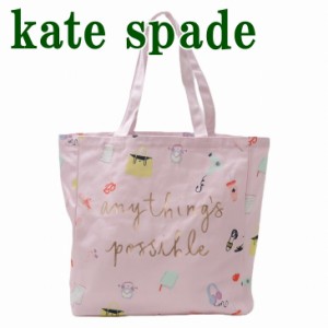 ケイトスペード kate spade バッグ トートバッグ ショッピングバッグ エコバッグ キャンバス 肩掛け ピンク KS-212445 【ネコポス】 ブラ