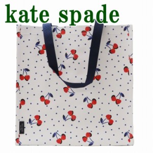 ケイトスペード kate spade バッグ トートバッグ ショッピングバッグ エコバッグ グローサリートート 肩掛け チェリー柄 KS-225337 ブラ