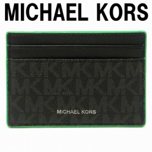 マイケルコース MICHAEL KORS メンズ カードケース 名刺入れ 定期券入れ パスケース モノグラム 36S0LGFD1O-BLKPA 【ネコポス】 ブランド