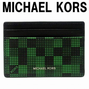 マイケルコース MICHAEL KORS メンズ カードケース 名刺入れ 定期券入れ パスケース チェック 36S0LGFD1R-BLACP 【ネコポス】 ブランド 