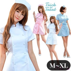 ナース コスプレ M-XL ナース服 コスプレ衣装 衣装 仮装 セクシー ミニスカ コスチューム ペア お揃い 制服 ドクター 医者 看護師 看護婦