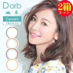 カラコン 2箱セット ディオーブ 2week UV Moist 1箱6枚 度あり 度なし Dorb UVM 2週間交換 ナチュラル Natural サークル リング カラー 