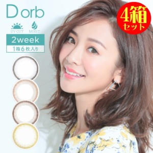 カラコン 4箱セット ディオーブ 2week UV Moist 1箱6枚 度あり 度なし Dorb UVM 2週間交換 ナチュラル Natural サークル リング カラー 