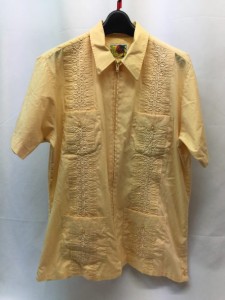 【古着】GUAYABERAS キューバシャツ Mサイズ オレンジ メンズ／／トップス【中古】[☆3][12251-2024010812802]