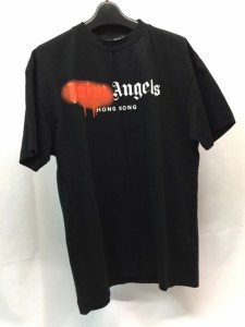 【古着】【PALM ANGELS】　パームエンジェルス　半袖Tシャツ　ロゴ　サイズM ブラック　メンズ　古着　インポート／トップス【中古】[☆3