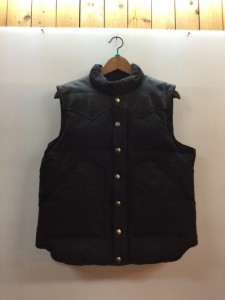 【古着】SUGAR CANE シュガーケーン　LATHER YOKE DOWN VEST　レザーヨーク・ダウンベスト　sc12340　ブラック　メンズ　アウター　Mサイ