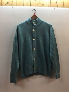 【古着】DoCLASSE ドゥクラッセ　ウール　ニットカーディガン　ブルー　グリーン　56083-505　メンズ　トップス　Lサイズ／トップス【中 