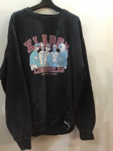 【古着】【XLARGE】　エクストララージ　色あせヴィンテージ加工　プリントスウェット　サイズL　ブラック　メンズ　古着　ストリート／ 