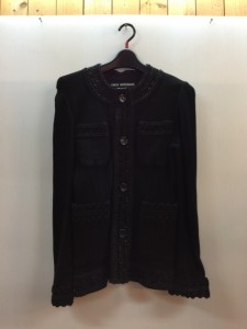 【古着】JUNYA WATANABE COMME des GARCONS　ブレード装飾　ウールストレッチ　ラウンドカラー　ジャケット　JB-J085　AD2008　レディー 