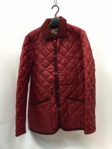 【古着】【LAVENHAM】　ラベンハム　キルティングジャケット　襟コーデュロイ切替　サイズ34　レッド　ボルドー　レディース　古着　イン