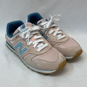 【古着】New Balance ニューバランス WL373PM2 スニーカー スエード 23.5CM レディース ベビーピンク ライトブルー ホワイト／レディース