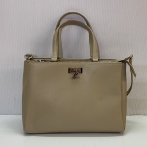 【古着】agnes b. アニエスベー NS08-01 ハンドバッグ ショルダーバッグ 2WAY b.モチーフ レザー レディース トートバッグ ベージュ／バ 