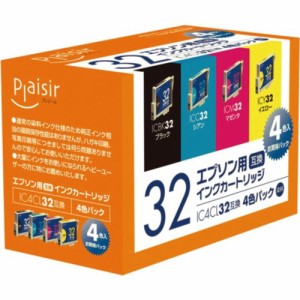 【中古家電】【未開封】プレジール 互換インクカートリッジ EPSON 4色セット(ブラック・シアン・マゼンタ・イエロー) IC4CL32 PLE-E324P