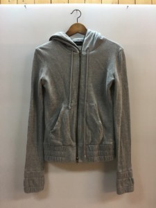 【古着】LITHIUM HOMME リチウムオム　ZIP　パーカー　グレー　無地　フーディ　フード　メンズ　アウター　42　サイズ　コットン　LH76-