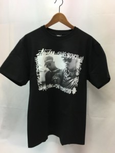 【古着】STUSSY×GANG STAR　ステューシー ギャングスター　Tシャツ　サイズM　コットン　ブラック　3903845／トップス【中古】[☆2][122