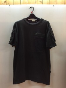 【古着】AVIREX　アヴィレックス 半袖　Tシャツ　ブラック　胸　袖　ポケット　メンズ　トップス　Lサイズ　コットン　6123036／トップス