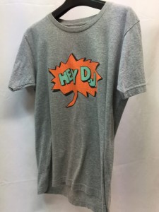 【古着】【BAL】バル　グラフィック半袖Tシャツ　サイズM　グレー　HEY D,J.　メンズ　古着　ストリート／トップス【中古】[☆3][12251-2