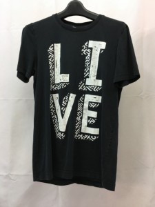 【古着】LACOSTE L!VE　プリントTシャツ　ブラック×ホワイト／シャツ【中古】[☆3][12251-2022062812603]