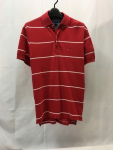 【古着】TOMMY HILFIGER　ポロシャツ　メンズ　XSサイズ　レッド／トップス【中古】[☆3][12251-2022071212608]