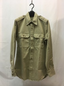 【古着】CAB CLOTHING キャブクロージング ミリタリーシャツ　M-41　カーキ　無地　コットン　長袖　メンズ　Mサイズ　c-at-942／シャツ 