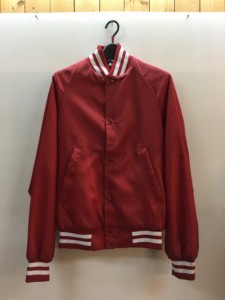 【古着】ASW JACKETS　アメリカンスピリットウェア　スタジャン　レッド　ホワイト　無地　ナイロン　ポリエステル　メンズ　アウター　X