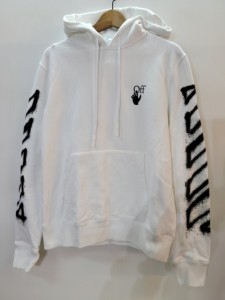 【古着】OFF-WHITE パーカー Spray Marker SLIM Hoodie OMBB034S21FLE004 サイズS ホワイト／トップス【中古】[☆3][12251-2022102112005