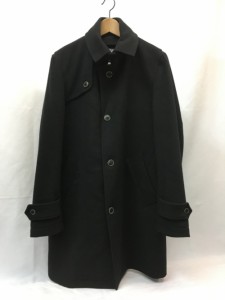 【古着】MEN'S MELROSE メンズメルローズ ロングコート　ブラック　ボタン　メンズ　アウター　4　ポリエステル　レーヨン　A0481FC201／