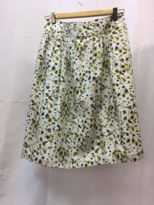 【古着】BURBERRY　フレアスカート　ホワイト　レディース　38サイズ／ボトムス【中古】[☆3][12252-2022071512608]