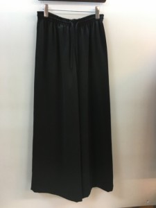 【古着】JONES WEAR　ワイドパンツ　ブラック　ウエストゴム　紐　レディース　ボトムス　サイズ　4　ポリエステル／ボトムス【中古】[☆