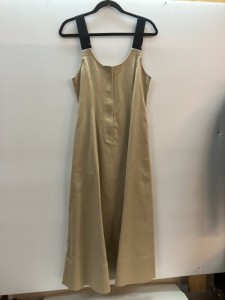 【古着】MOUSSY マウジー　BAND FLARE DRESS　フィットフレアシルエット　ワンピース　ベージュ　コットン　レディース　サイズ１　010CA