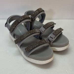 【古着】tsumori chisato WALK ツモリチサトウォーク ストラップサンダル ラインストーン Mサイズ レディース グレー／レディース・サン 