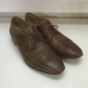 【古着】KATHARINE HAMNETT LONDON キャサリンハムネット ロンドン 31631 ブラウン ビジネスシューズ 本革 ストレートチップ ラウンドト 