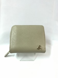 【古着】agnes b　アニエスベー　二つ折り財布　ミニウォレット　牛革　ベージュ／財布【中古】[☆2][12255-2021040212402]