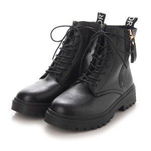 レースアップブーツ　ショートブーツ ブーツ 裏起毛 太ヒール 歩きやすい 黒 暖かい シューズ 靴 レディース ブラック SALE セール