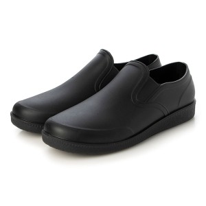 レインシューズ スリッポン 黒 歩きやすい 無地 合皮 PVC シューズ 靴 メンズ ブラック SALE セール