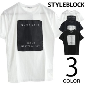 Tシャツ カットソー クルーネック 半袖 ロゴプリント ボックスロゴ トップス メンズ ホワイト ブラック ネイビー SALE セール