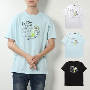 Tシャツ カットソー 半袖 イラスト プリント ロゴ クルーネック コットン ユニセックス メンズ トップス ホワイト サックス ブラック SAL