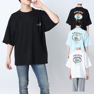 Tシャツ カットソー ロゴ バックプリント イラスト コットン 綿100% 丸首 クルーネック 半袖 ビッグ オーバーサイズ 夏 おしゃれ ユニセ