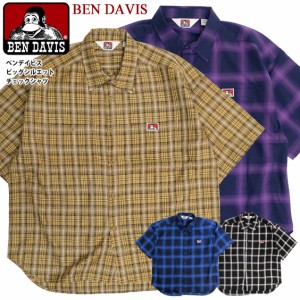 BEN DAVIS 半袖シャツ ベンデイビス ビッグシルエット チェックシャツ メンズ ボタンシャツ ベンデイヴィス ゴリラタグ チェック柄 ビッ