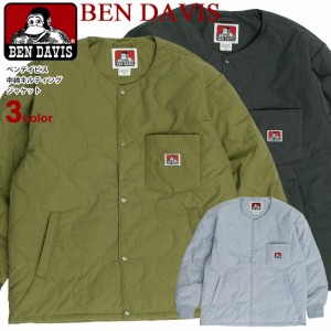BEN DAVIS ジャケット ベンデイビス 2021AW キルティングジャケット メンズ ノーカラージャケット 中綿 キルトジャケット BEN-1822