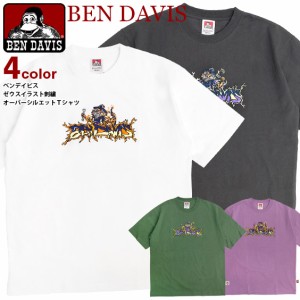 BEN DAVIS Tシャツ ベンデイビス 2023 ゼウス イラスト 刺繍 オーバーサイズ 半袖Tシャツ メンズ ビッグTシャツ BEN-2011