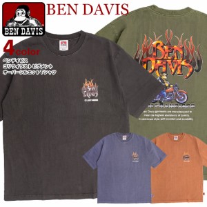 BEN DAVIS Tシャツ ベンデイビス 2023 ゴリラ プリント ピグメント 半袖Tシャツ メンズ ファイヤー ロゴ ビッグT BEN-2033