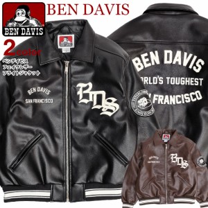 BEN DAVIS ジャケット ベンデイビス 2023 フェイクレザー フライトジャケット 刺繍 メンズ ミリタリージャケット BEN-2079