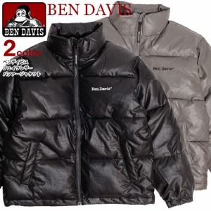 BEN DAVIS ジャケット ベンデイビス 2023 フェイクレザー パファージャケット メンズ 中綿ジャケット ブルゾン BEN-2080