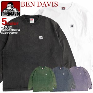 BEN DAVIS Tシャツ ベンデイビス ピスネーム ウォッシュ加工 ワイド 長袖Tシャツ メンズ ロンT ユニセックス BEN-2103