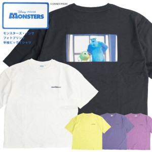 モンスターズ・インク/バックフォト Tシャツ Monsters, Inc./ビッグTシャツ フォトプリント サリー マイク プリント 半袖Tシャツ ビッグ