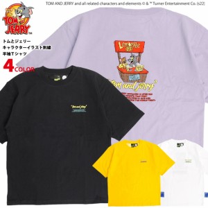 トムとジェリー Tシャツ TOM and JERRY Sequence 2022 キャラクター 刺繍 半袖Tシャツ レモネードショップ メンズ ユニセックス トムジェ